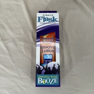 Smuggle‎ Your Booze Fake Sunscreen Bottle 10oz Hidden Flask With Funnel